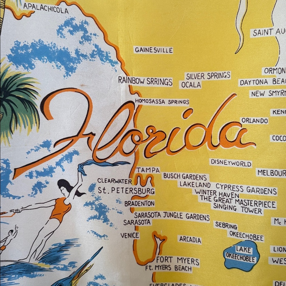 Vtg Florida Scarf - Picture 2 of 7